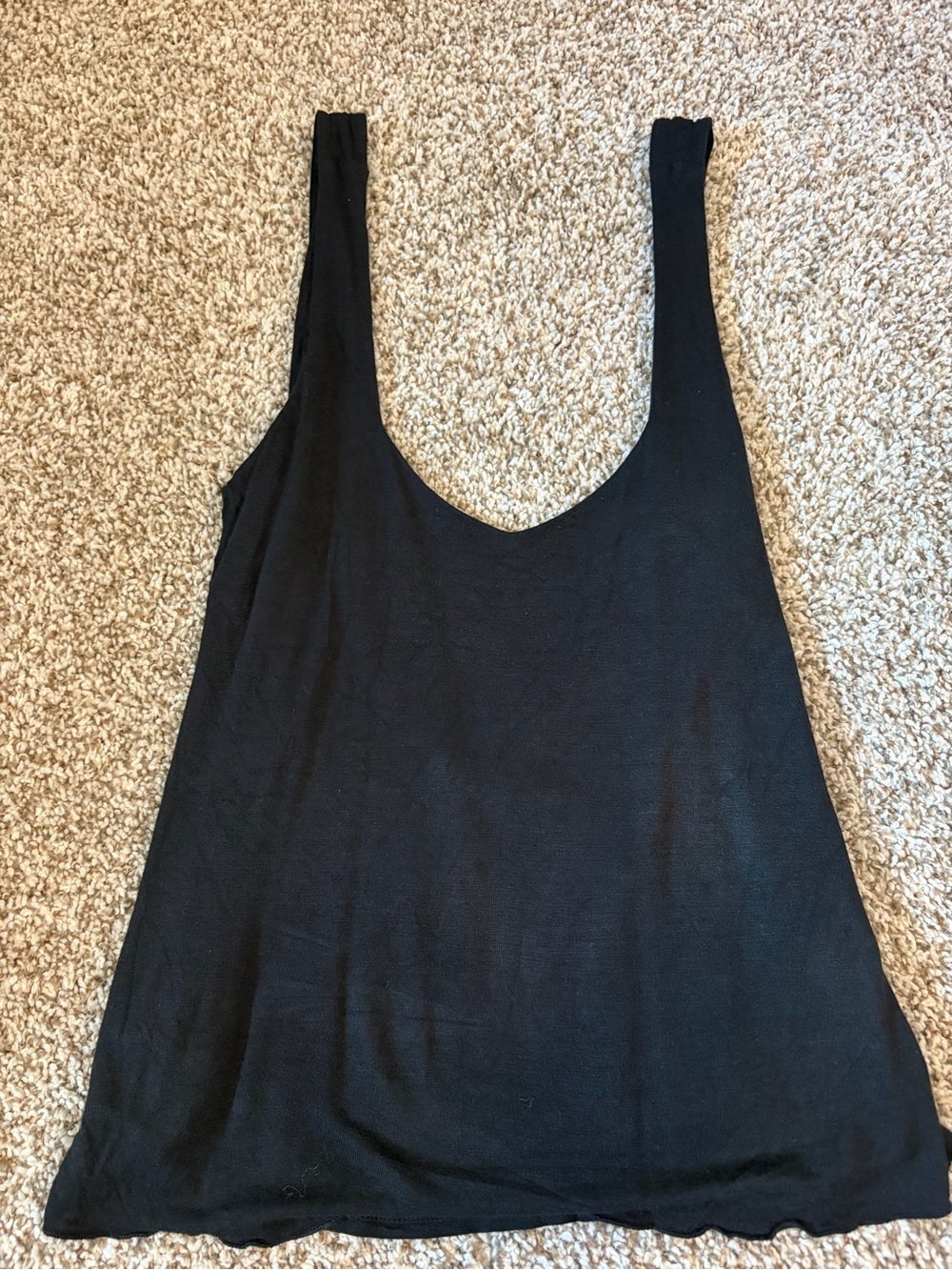 Guess Black Scoop Neck Women's Tank Top w/ flowy Crisscross back.